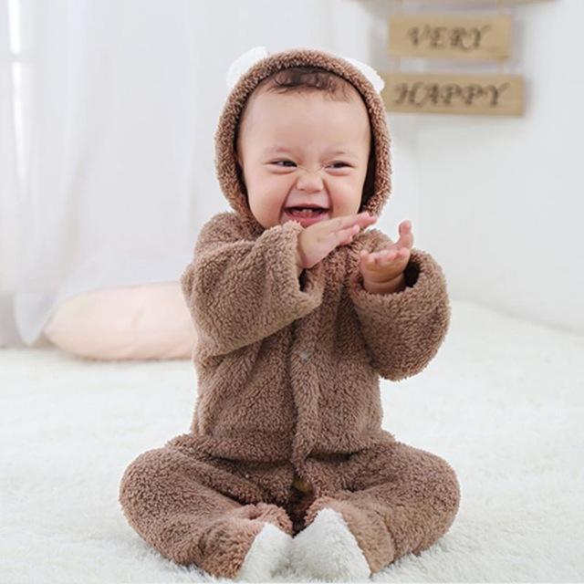 Gosig Teddy-Romper för Baby – Perfekt för Vintern