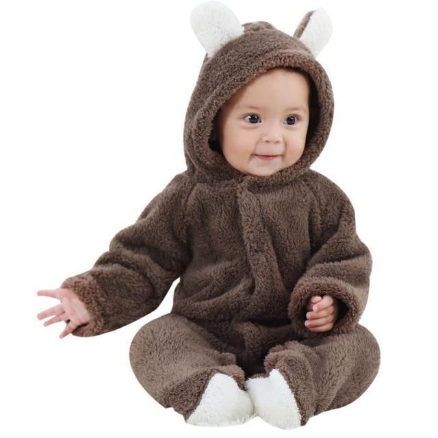 Gosig Teddy-Romper för Baby – Perfekt för Vintern