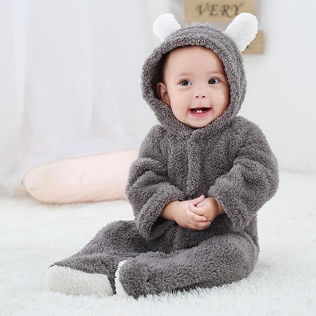 Gosig Teddy-Romper för Baby – Perfekt för Vintern