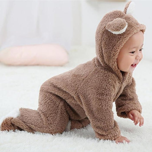 Gosig Teddy-Romper för Baby – Perfekt för Vintern